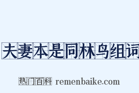 夫妻本是同林鸟组词是什么意思的图片